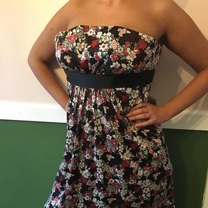 Betsy Johnson floral dress red, black and white